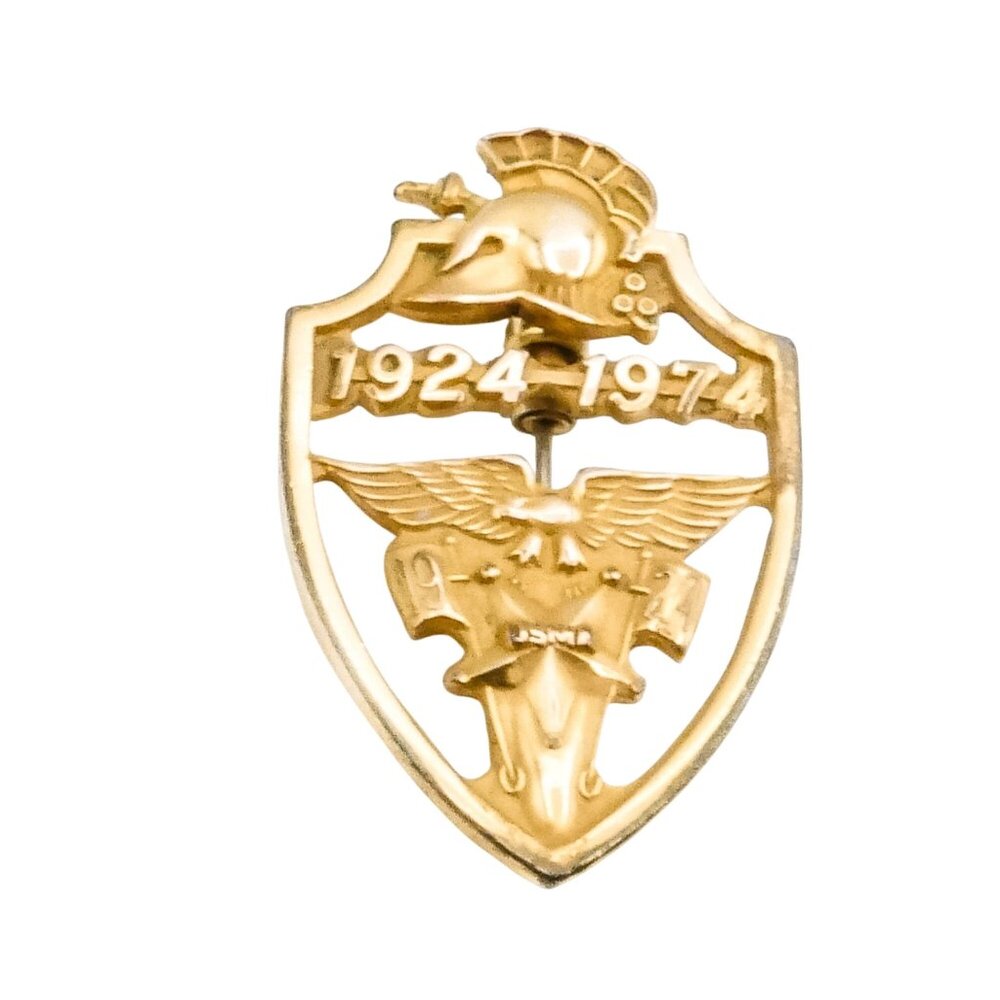 Vintage 50th Anniversary Commemorative West Point Class of 1924 10K GF Lapel Pin
